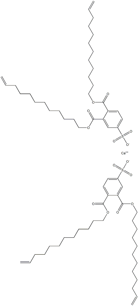 ビス[3,4-ジ(11-ドデセニルオキシカルボニル)ベンゼンスルホン酸]カルシウム 化学構造式