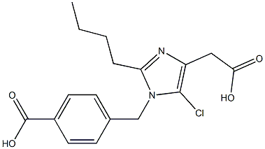 2-Butyl-5-chloro-1-[4-carboxybenzyl]-1H-imidazole-4-acetic acid Struktur