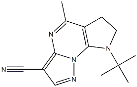 8-(1,1-ジメチルエチル)-6,7-ジヒドロ-5-メチル-8H-1,4,8,8b-テトラアザ-as-インダセン-3-カルボニトリル 化学構造式
