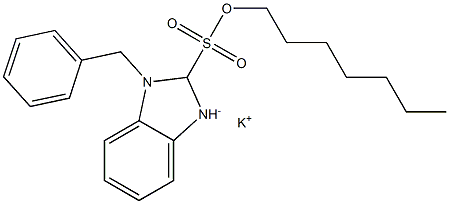 1-Benzyl-2-heptyl-2,3-dihydro-1H-benzimidazole-2-sulfonic acid potassium salt Structure