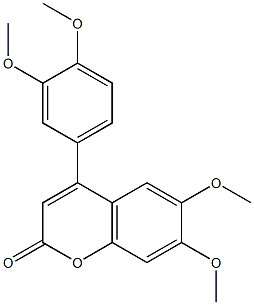 4-(3,4-Dimethoxyphenyl)-6,7-dimethoxycoumarin,,结构式