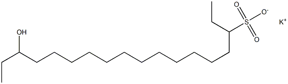 16-Hydroxyoctadecane-3-sulfonic acid potassium salt Struktur