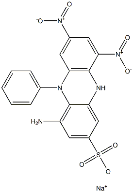 4-Amino-7,9-dinitro-5-phenyl-5,10-dihydrophenazine-2-sulfonic acid sodium salt Struktur