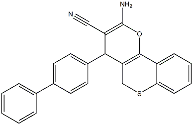 2-Amino-4-[4-phenylphenyl]-4H,5H-[1]benzothiopyrano[4,3-b]pyran-3-carbonitrile,,结构式