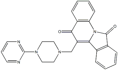 6-[[4-(Pyrimidin-2-yl)piperazin-1-yl]methyl]isoindolo[2,1-a]quinoline-5,11(5H)-dione 结构式