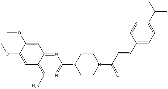 4-Amino-2-[4-[3-(4-isopropylphenyl)propenoyl]-1-piperazinyl]-6,7-dimethoxyquinazoline 结构式