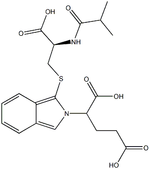 S-[2-(1,3-ジカルボキシプロピル)-2H-イソインドール-1-イル]-N-イソブチリル-L-システイン 化学構造式
