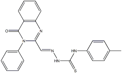 3-(フェニル)-2-[[[(p-メチルフェニル)アミノ]チオカルボニルアミノ]イミノメチル]キナゾリン-4(3H)-オン 化学構造式