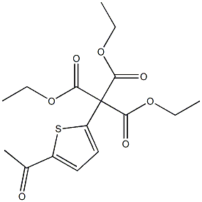 5-Acetylthiophen-2-ylmethanetricarboxylic acid triethyl ester Struktur