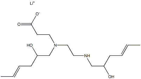 N-(2-ヒドロキシ-4-ヘキセニル)-N-[2-(2-ヒドロキシ-4-ヘキセニルアミノ)エチル]-β-アラニンリチウム 化学構造式