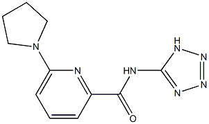 6-(1-Pyrrolidinyl)-N-(1H-tetrazol-5-yl)pyridine-2-carboxamide,,结构式