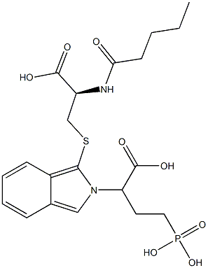 S-[2-(3-Phosphono-1-carboxypropyl)-2H-isoindol-1-yl]-N-valeryl-L-cysteine 结构式