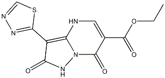 3-(1,3,4-Thiadiazol-2-yl)-2,7(1H,4H)-dioxopyrazolo[1,5-a]pyrimidine-6-carboxylic acid ethyl ester Struktur