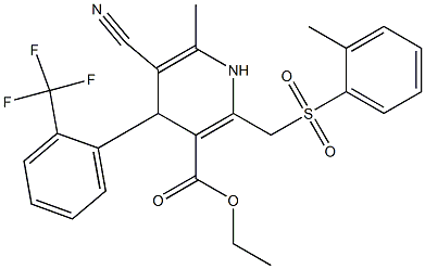 5-Cyano-1,4-dihydro-6-methyl-2-[(2-methylphenylsulfonyl)methyl]-4-(2-trifluoromethylphenyl)pyridine-3-carboxylic acid ethyl ester
