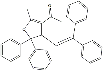 4,5-Dihydro-3-acetyl-2-methyl-4-(2,2-diphenylethenyl)-5,5-diphenylfuran 结构式