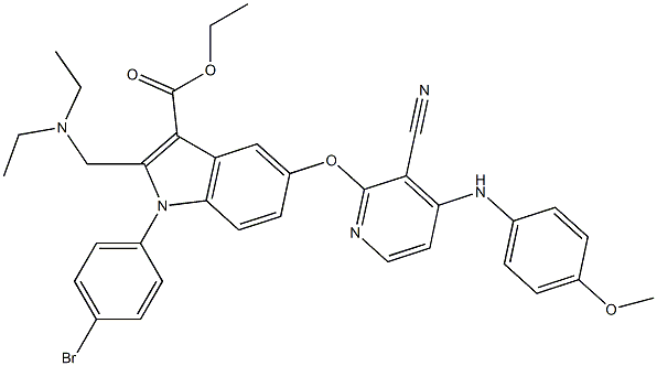  1-(4-Bromophenyl)-2-[(diethylamino)methyl]-5-[3-cyano-4-[(4-methoxyphenyl)amino]pyridin-2-yloxy]-1H-indole-3-carboxylic acid ethyl ester