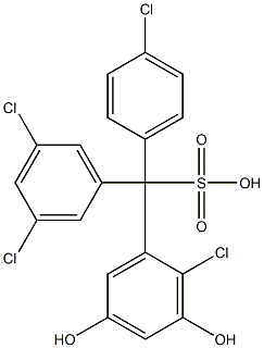 (4-Chlorophenyl)(3,5-dichlorophenyl)(2-chloro-3,5-dihydroxyphenyl)methanesulfonic acid Struktur