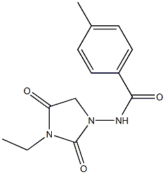 N-(3-Ethyl-2,4-dioxoimidazolidin-1-yl)-4-methylbenzamide,,结构式