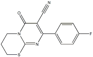 3,4-Dihydro-8-(4-fluorophenyl)-6-oxo-2H,6H-pyrimido[2,1-b][1,3]thiazine-7-carbonitrile Struktur