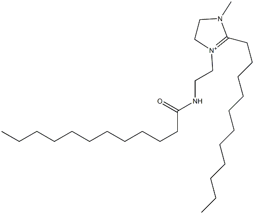 4,5-Dihydro-1-methyl-3-[2-[(1-oxododecyl)amino]ethyl]-2-undecyl-1H-imidazol-3-ium Struktur