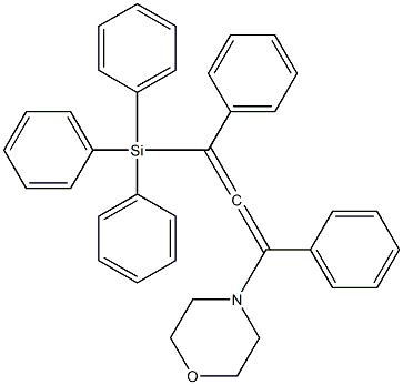 1-モルホリノ-1,3-ジフェニル-3-(トリフェニルシリル)-1,2-プロパンジエン 化学構造式