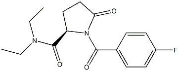 (2R)-N,N-Diethyl-1-(4-fluorobenzoyl)-5-oxo-2-pyrrolidinecarboxamide Struktur