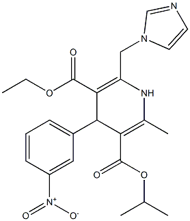 6-(1H-Imidazol-1-ylmethyl)-4-(3-nitrophenyl)-2-methyl-1,4-dihydropyridine-3,5-dicarboxylic acid 3-isopropyl 5-ethyl ester Structure