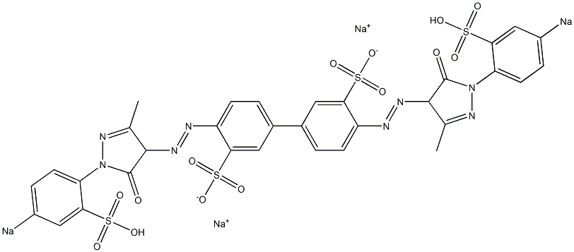 4,4'-Bis[[4,5-dihydro-3-methyl-5-oxo-1-(4-sodiosulfophenyl)-1H-pyrazol-4-yl]azo]-1,1'-biphenyl-3,3'-disulfonic acid disodium salt|