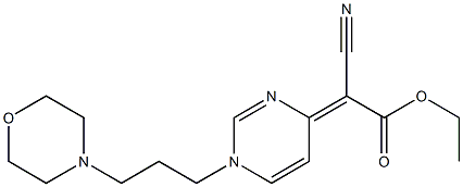 4-[Cyano(ethoxycarbonyl)methylene]-1,4-dihydro-1-(3-morpholinopropyl)pyrimidine 结构式