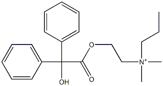 2-(Hydroxydiphenylacetyloxy)-N,N-dimethyl-N-propylethanaminium,,结构式