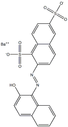 2-[(2-Hydroxy-1-naphtyl)azo]-1,6-naphthalenedisulfonic acid barium salt Struktur