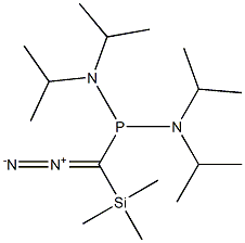 ジアゾ(トリメチルシリル)[ビス(ジイソプロピルアミノ)ホスフィノ]メタン 化学構造式