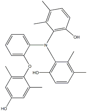 N,N-Bis(6-hydroxy-2,3-dimethylphenyl)-2-(4-hydroxy-2,6-dimethylphenoxy)benzenamine 结构式