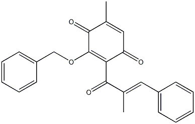 2-[(E)-3-Phenyl-2-methylpropenoyl]-5-methyl-3-benzyloxy-1,4-benzoquinone Struktur