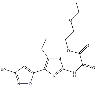 N-[5-Ethyl-4-[3-bromo-5-isoxazolyl]-2-thiazolyl]oxamidic acid 2-ethoxyethyl ester Struktur
