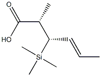 (2S,3S,4E)-2-Methyl-3-(trimethylsilyl)-4-hexenoic acid Structure