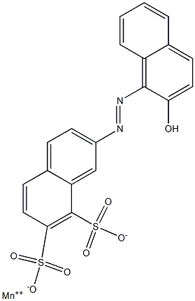 2-[(2-Hydroxy-1-naphtyl)azo]-7,8-naphthalenedisulfonic acid manganese(II) salt,,结构式
