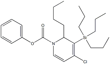 4-Chloro-1,2-dihydro-2-butyl-3-(tripropylsilyl)pyridine-1-carboxylic acid phenyl ester Struktur