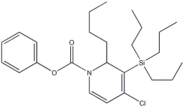 4-Chloro-1,2-dihydro-2-butyl-3-(tripropylsilyl)pyridine-1-carboxylic acid phenyl ester,,结构式