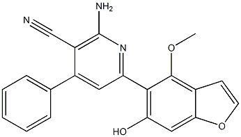  4-Methoxy-5-(4-phenyl-5-cyano-6-amino-2-pyridinyl)benzofuran-6-ol