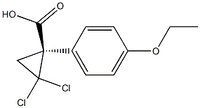 (R)-2,2-Dichloro-1-(4-ethoxyphenyl)cyclopropane-1-carboxylic acid 结构式