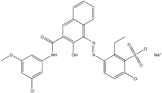 2-Chloro-6-ethyl-5-[[3-[[(3-chloro-5-methoxyphenyl)amino]carbonyl]-2-hydroxy-1-naphtyl]azo]benzenesulfonic acid sodium salt