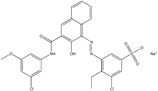 3-Chloro-4-ethyl-5-[[3-[[(3-chloro-5-methoxyphenyl)amino]carbonyl]-2-hydroxy-1-naphtyl]azo]benzenesulfonic acid sodium salt