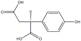 [S,(+)]-2-(p-Hydroxyphenyl)-2-methylsuccinic acid Structure