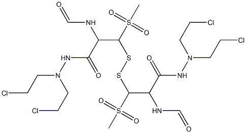 3,3'-Dithiobis[N',N'-bis(2-chloroethyl)-2-formylamino-3-methylsulfonylpropionic acid hydrazide] Struktur