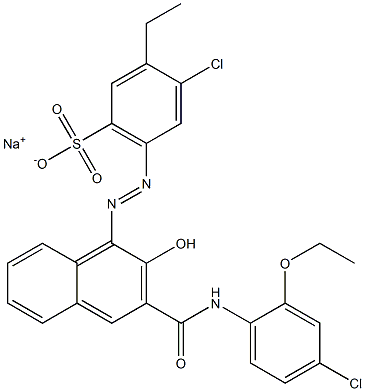 4-Chloro-3-ethyl-6-[[3-[[(4-chloro-2-ethoxyphenyl)amino]carbonyl]-2-hydroxy-1-naphtyl]azo]benzenesulfonic acid sodium salt|