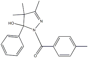 4,4,5-トリメチル-3-フェニル-3,4-ジヒドロ-2-(4-メチルベンゾイル)-2H-ピラゾール-3-オール 化学構造式