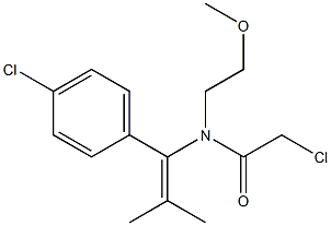 N-[1-(4-Chlorophenyl)-2-methyl-1-propenyl]-N-[2-methoxyethyl]-2-chloroacetamide Structure