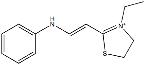 3-エチル-4,5-ジヒドロ-2-[2-(フェニルアミノ)エテニル]チアゾール-3-イウム 化学構造式