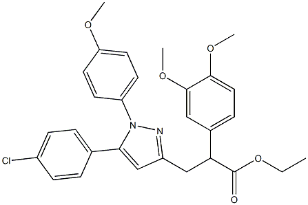 2-(3,4-Dimethoxyphenyl)-3-[[1-(4-methoxyphenyl)-5-(4-chlorophenyl)-1H-pyrazol]-3-yl]propanoic acid ethyl ester Structure